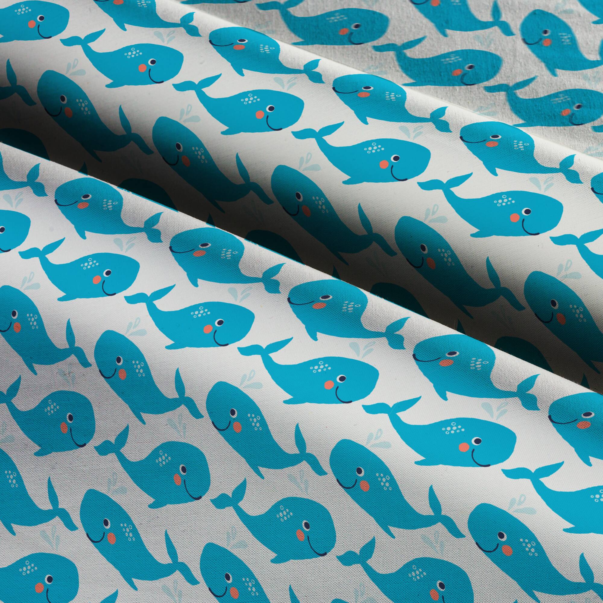 Springs Creative Love the Sea Whale Cotton Fabric